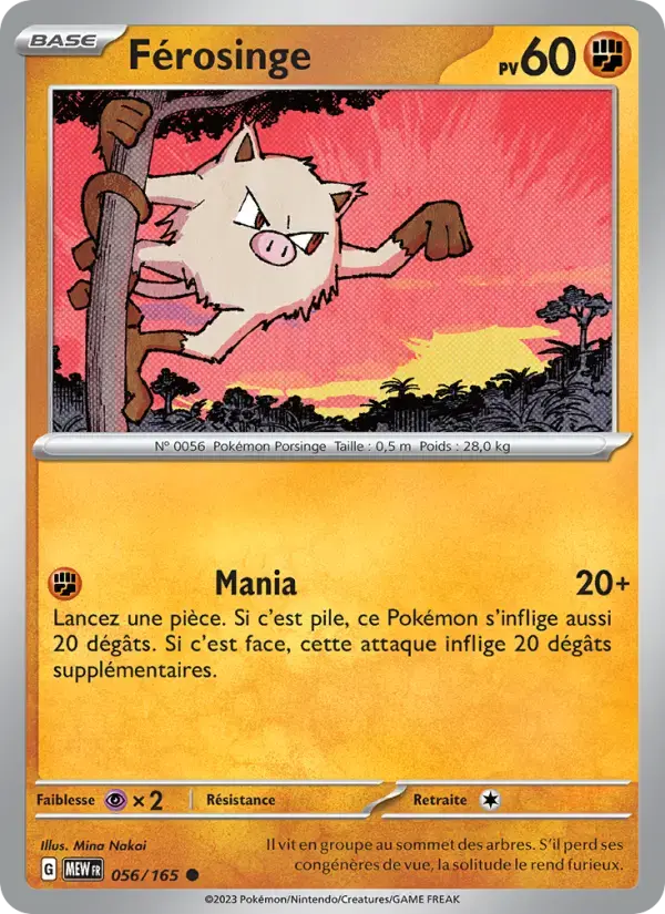 Carte Pokémon Férosinge #056 — Pokémon 151