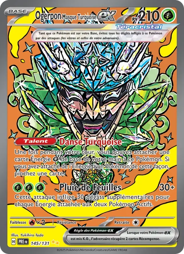 Carte Pokémon Ogerpon Masque Turquoise-ex #145 — Évolutions Prismatiques