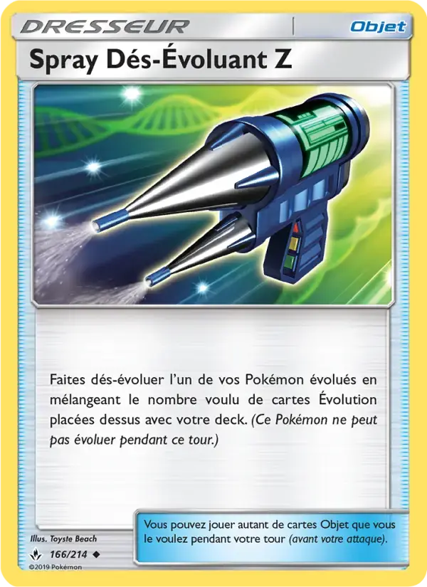 Carte Pokémon Spray Dés-Évoluant Z #166 — Alliance Infaillible