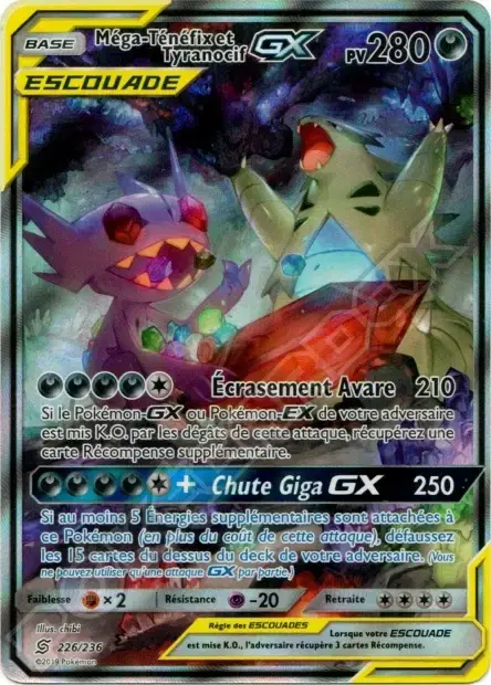 Carte Pokémon Méga-Ténéfix et Tyranocif-GX #226/236 — Jumbo