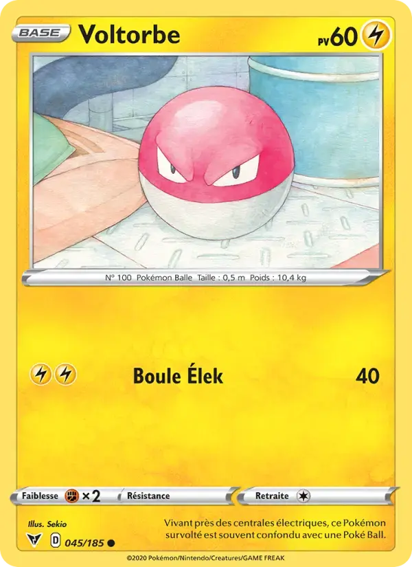 Carte Pokémon Voltorbe #45 — Voltage Éclatant