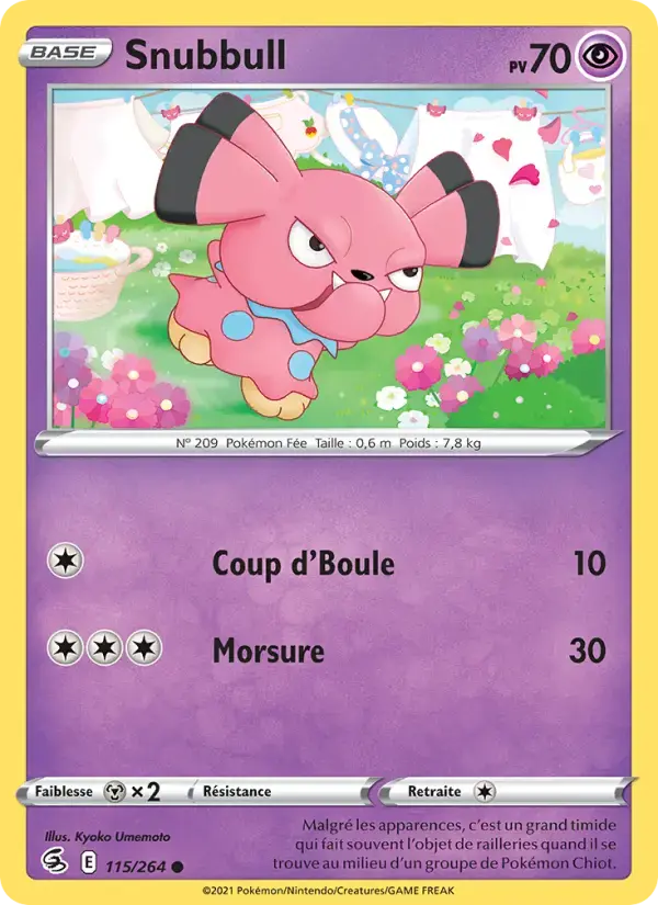 Carte Pokémon Snubbull #115 — Poing de Fusion