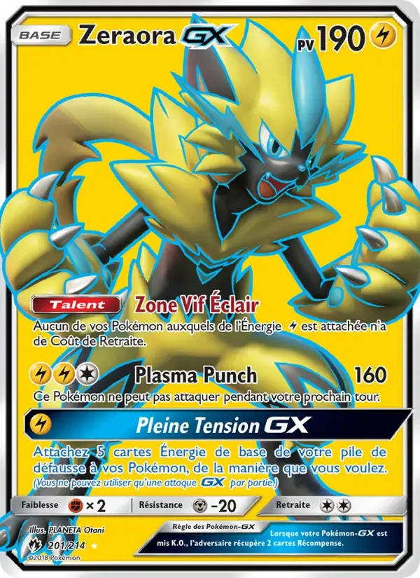 Carte Pokémon Zeraora GX #201 — Tonnerre Perdu