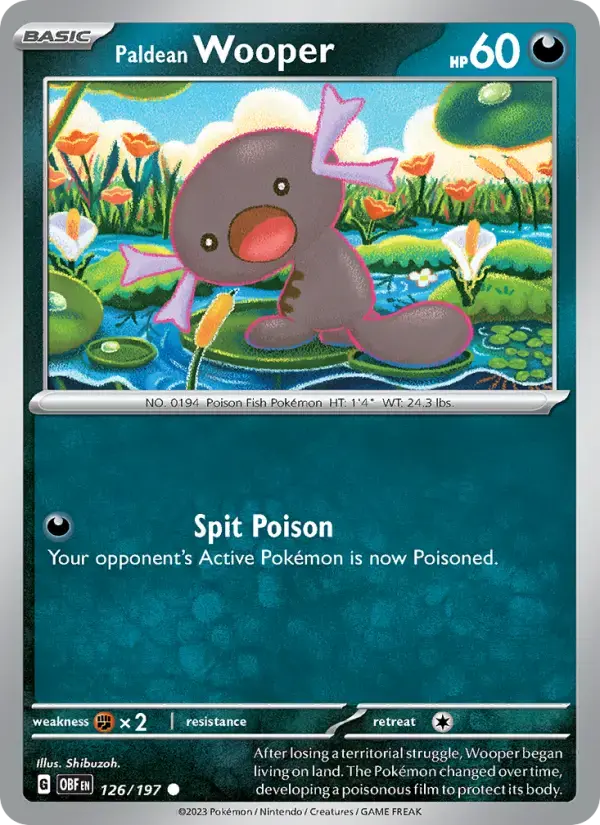 Paldean Wooper #126 — Obsidian Flames