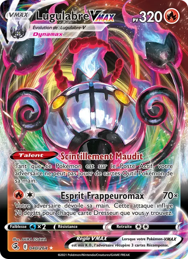 Carte Pokémon Lugulabre VMAX #40 — Poing de Fusion