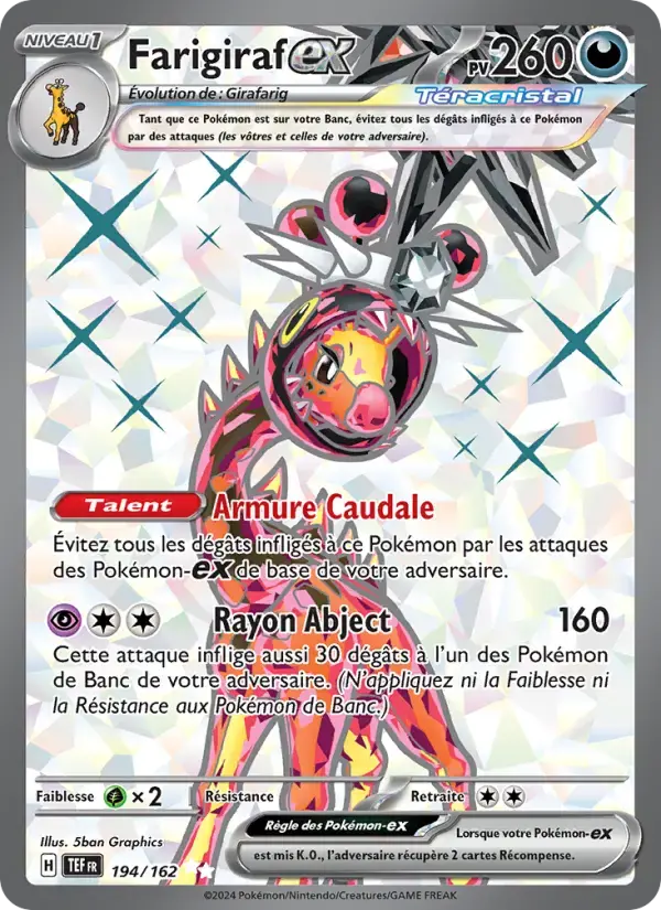 Carte Pokémon Farigiraf-ex #194 — Forces Temporelles