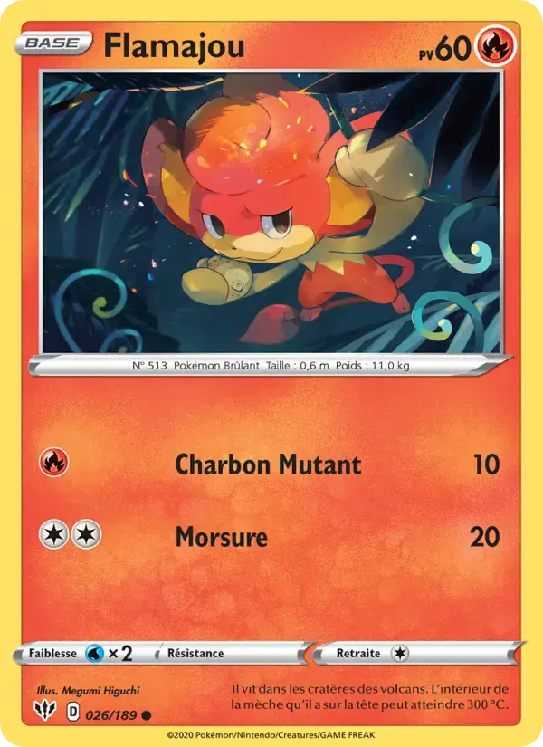 Carte Pokémon Flamajou #26 — Ténèbres Embrasées