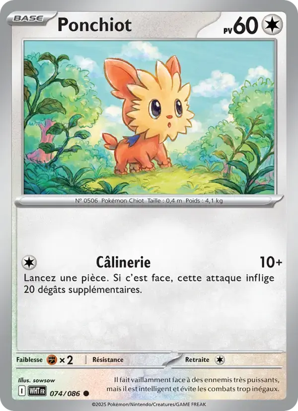 Carte Pokémon Ponchiot #074 — Flamme Blanche