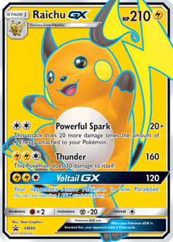 Carte Pokémon Raichu GX #SM90 — Promos Soleil et Lune