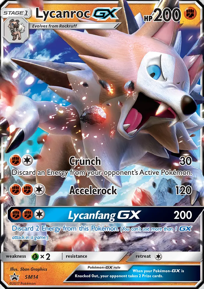 Carte Pokémon Lougaroc GX #SM14 — Promos Soleil et Lune