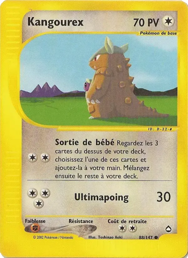 Carte Pokémon Kangourex #88 — Aquapolis