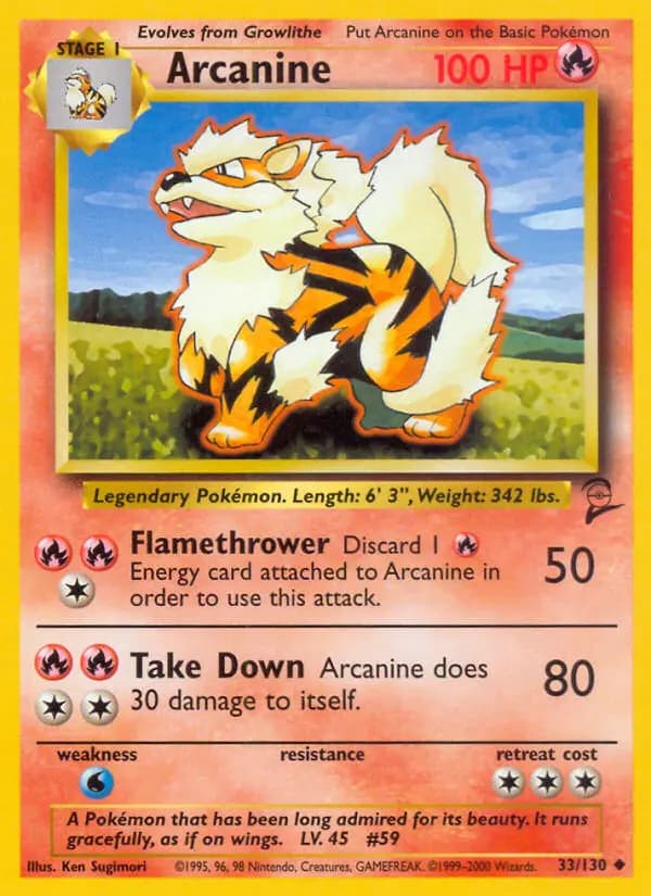 Arcanine #33 — Base Set 2