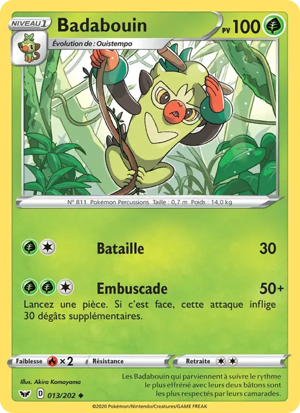 Carte Pokémon Badabouin #13 — Épée et Bouclier
