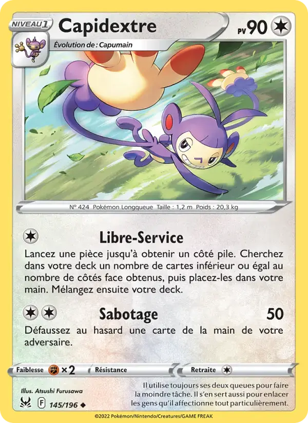Carte Pokémon Capidextre #145 — Origine Perdue