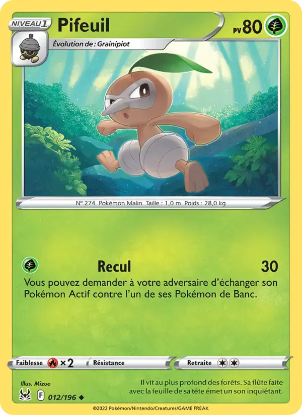 Carte Pokémon Pifeuil #012 — Origine Perdue
