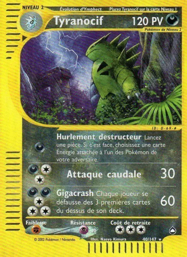 Carte Pokémon Tyranocif #40 — Aquapolis