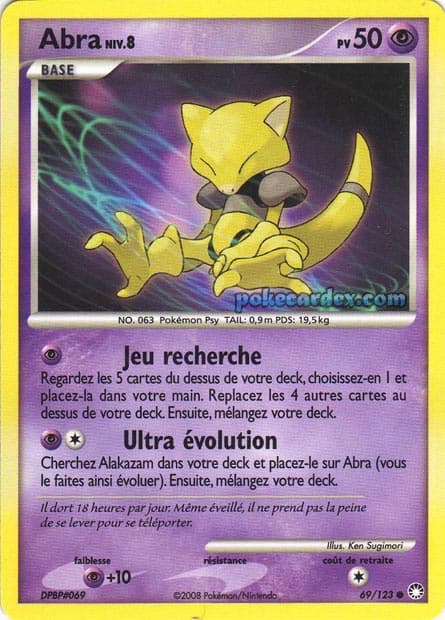Carte Pokémon Abra #69 — Trésors Mystérieux
