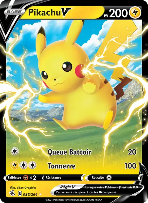 Carte Pokémon Pikachu V #86 — Poing de Fusion