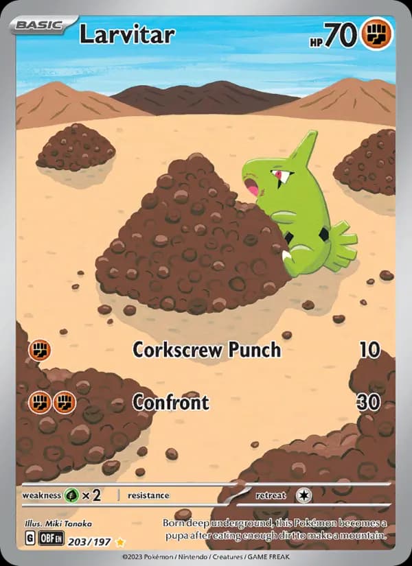 Larvitar #203 — Obsidian Flames