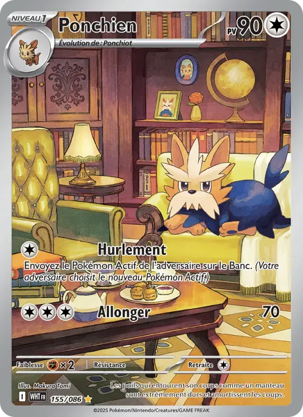 Carte Pokémon Ponchien #155 — Flamme Blanche
