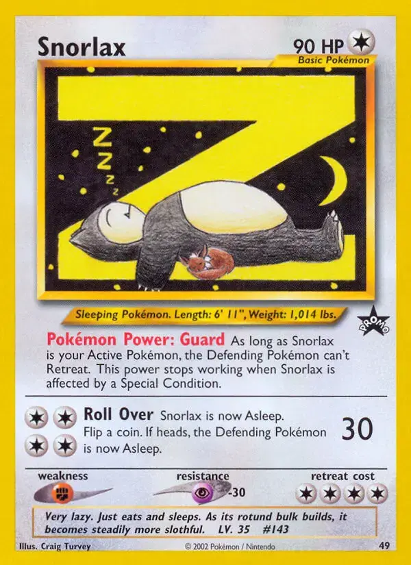 Carte Pokémon Ronflex #49 — Promos Wizards