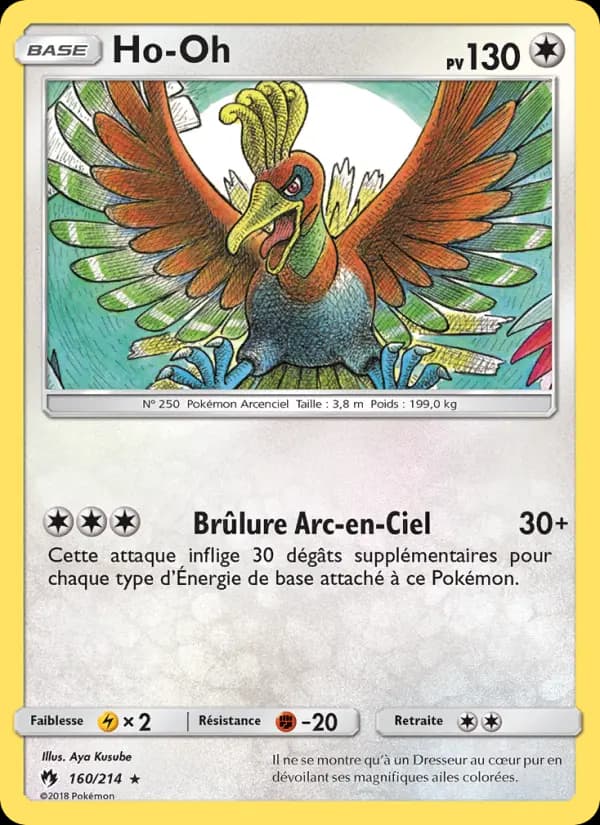 Carte Pokémon Ho-Oh #160 — Tonnerre Perdu