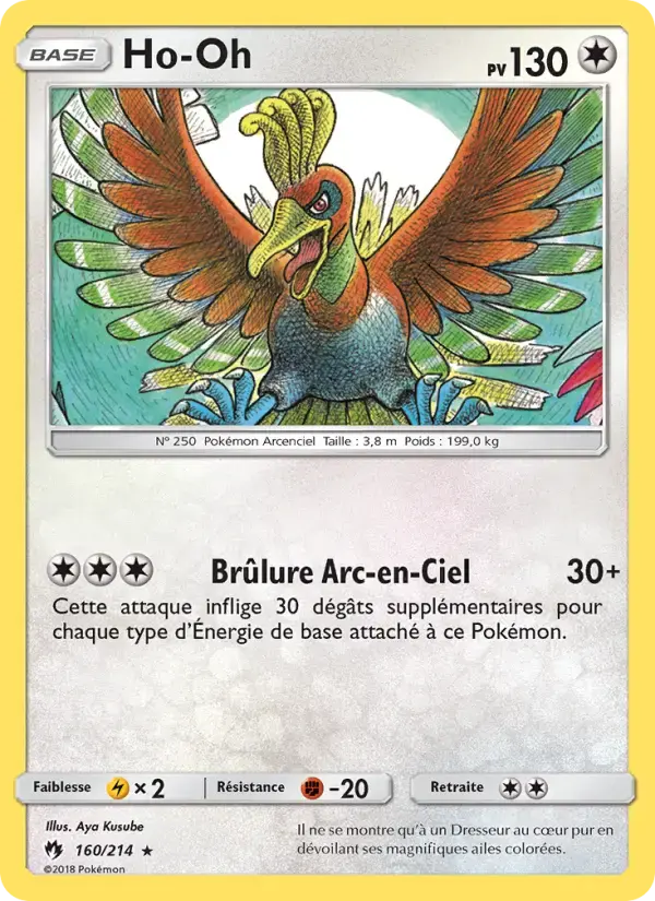 Carte Pokémon Ho-Oh #160 — Tonnerre Perdu