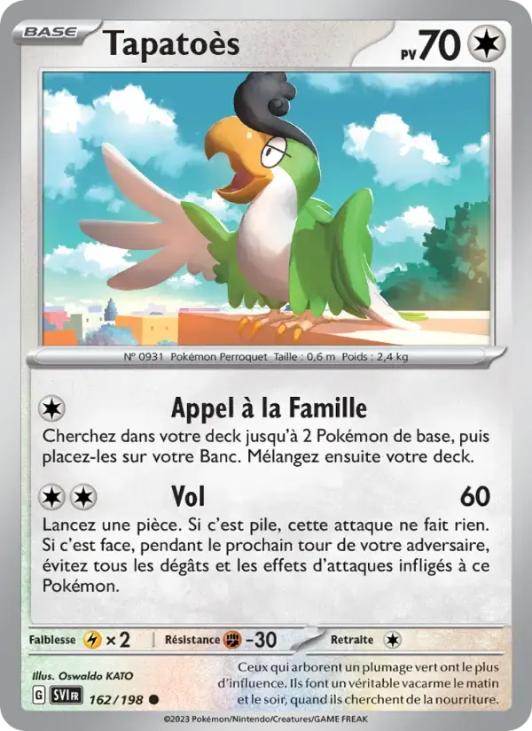 Carte Pokémon Tapatoès #162 — Écarlate et Violet