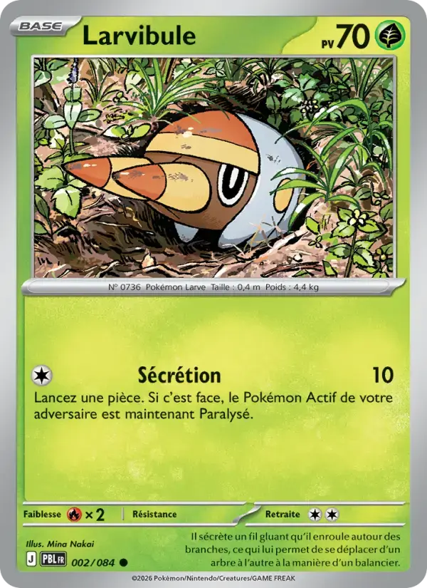 Carte Pokémon Larvibule #002 — Nuit Noire