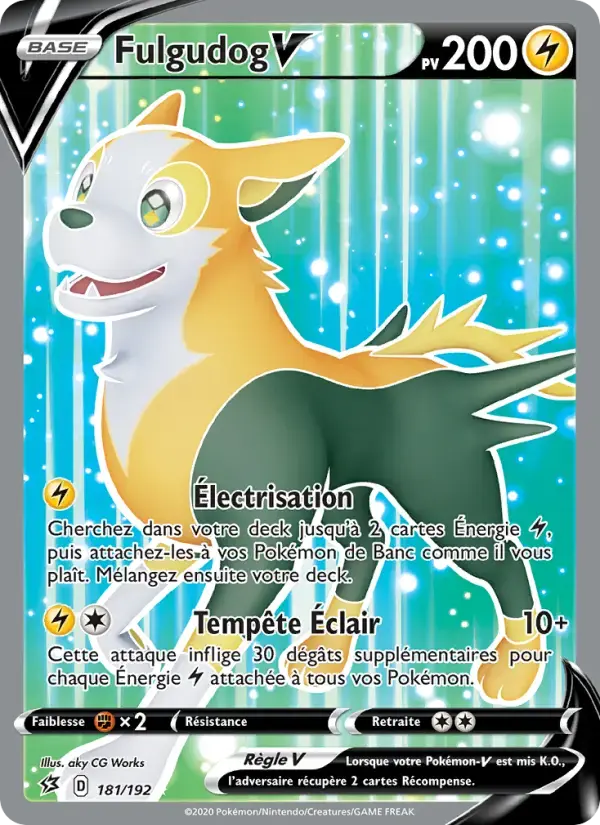 Carte Pokémon Fulgudog V #181 — Clash des Rebelles