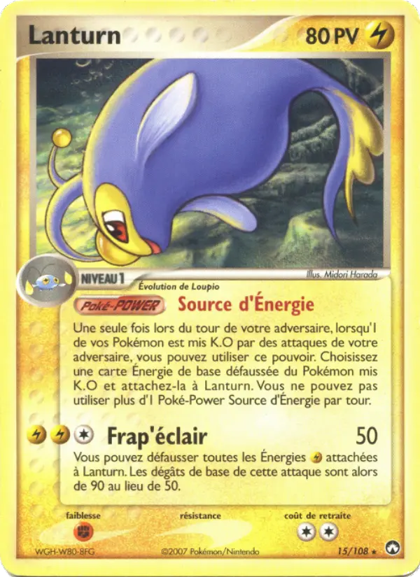 Carte Pokémon Lanturn #15 — Gardiens du Pouvoir