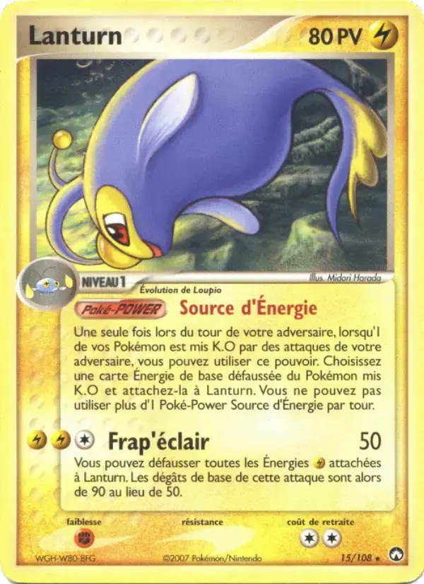 Carte Pokémon Lanturn #15 — Gardiens du Pouvoir