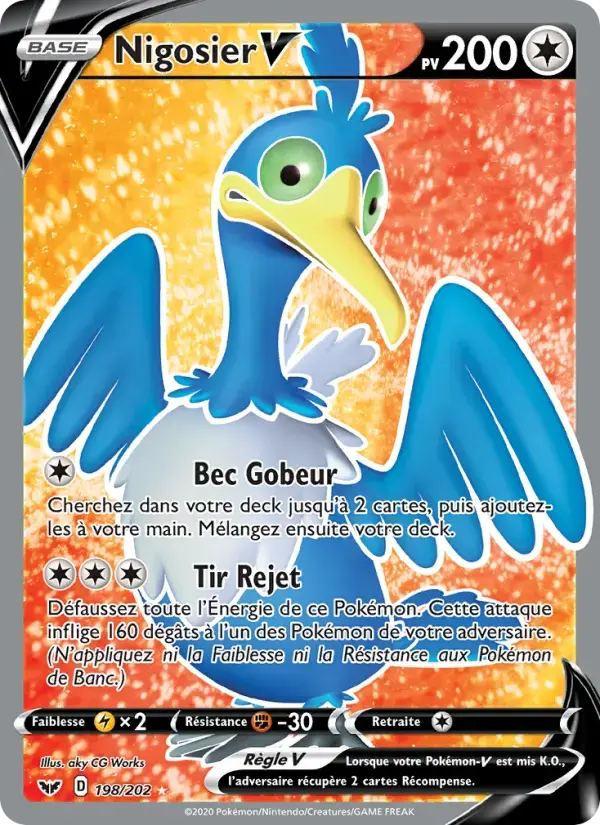 Carte Pokémon Nigosier V #198 — Épée et Bouclier