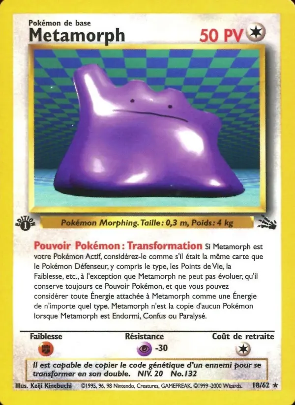 Carte Pokémon Metamorph #18 — Fossile