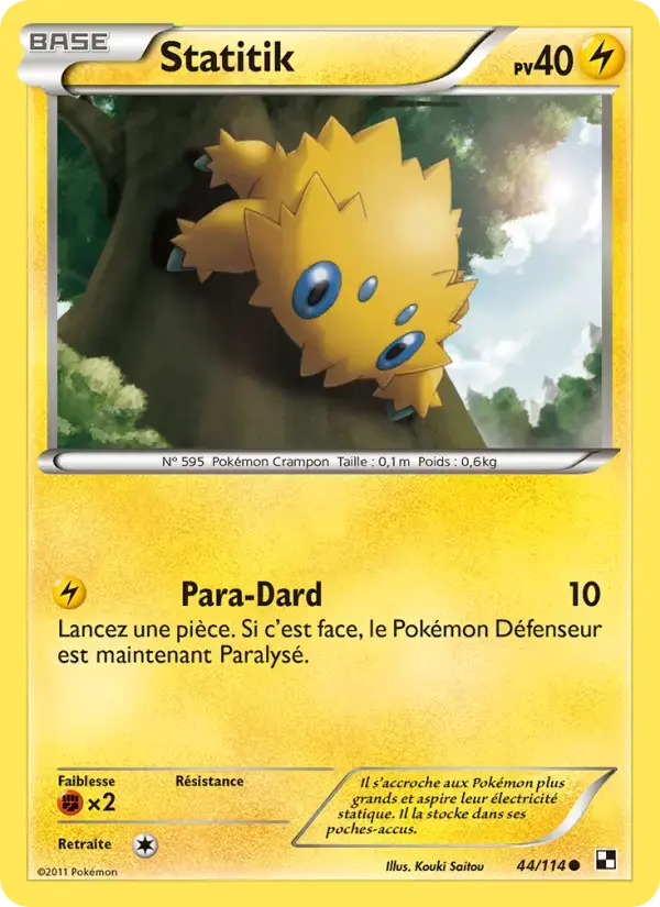 Carte Pokémon Statitik #44 — Noir et Blanc