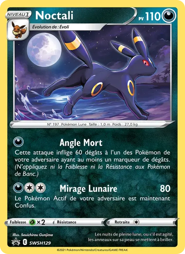 Carte Pokémon Noctali #SWSH129 — Promos Épée et Bouclier