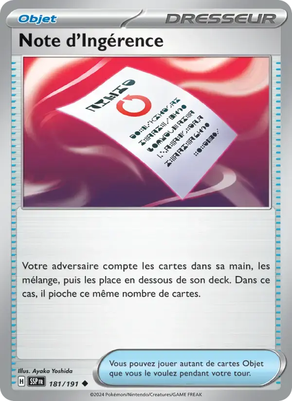 Carte Pokémon Note d'Ingérence #181 — Étincelles Déferlantes