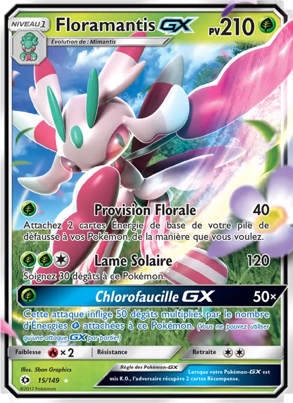 Carte Pokémon Floramantis GX #15 — Soleil et Lune