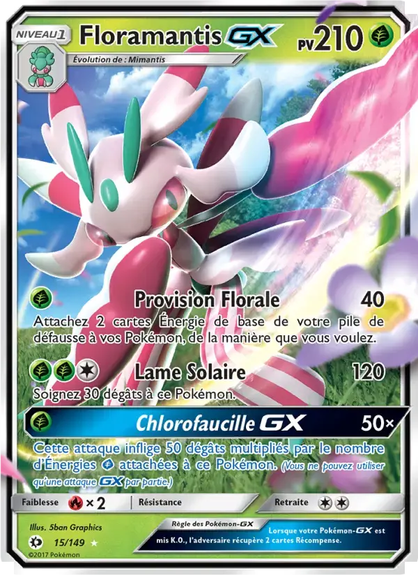 Carte Pokémon Floramantis GX #15 — Soleil et Lune