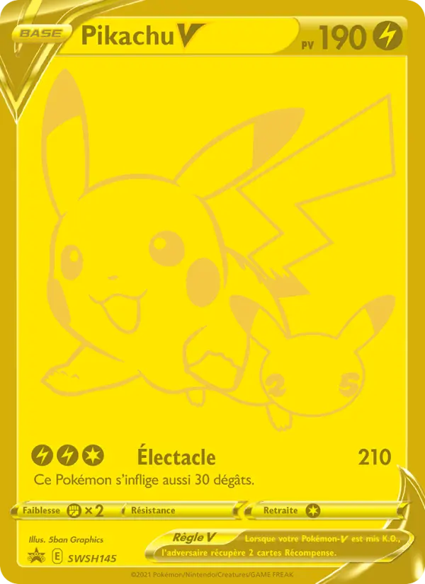 Carte Pokémon Pikachu V #SWSH145 — Promos Épée et Bouclier