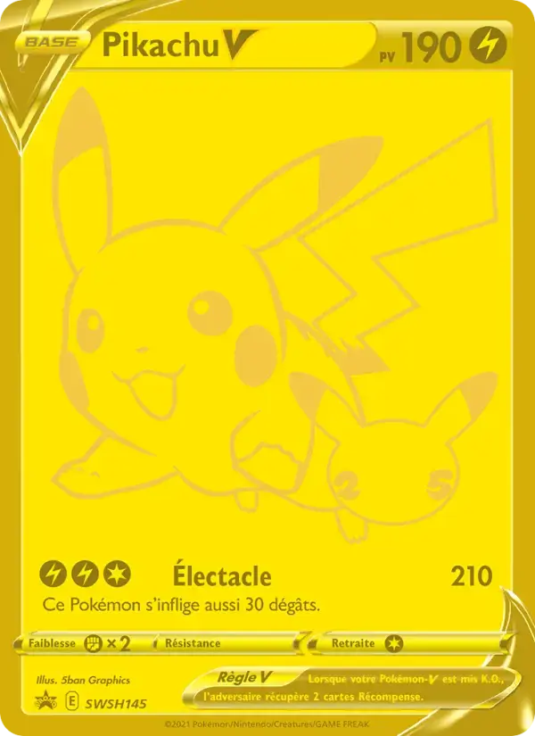 Carte Pokémon Pikachu V #SWSH145 — Promos Épée et Bouclier