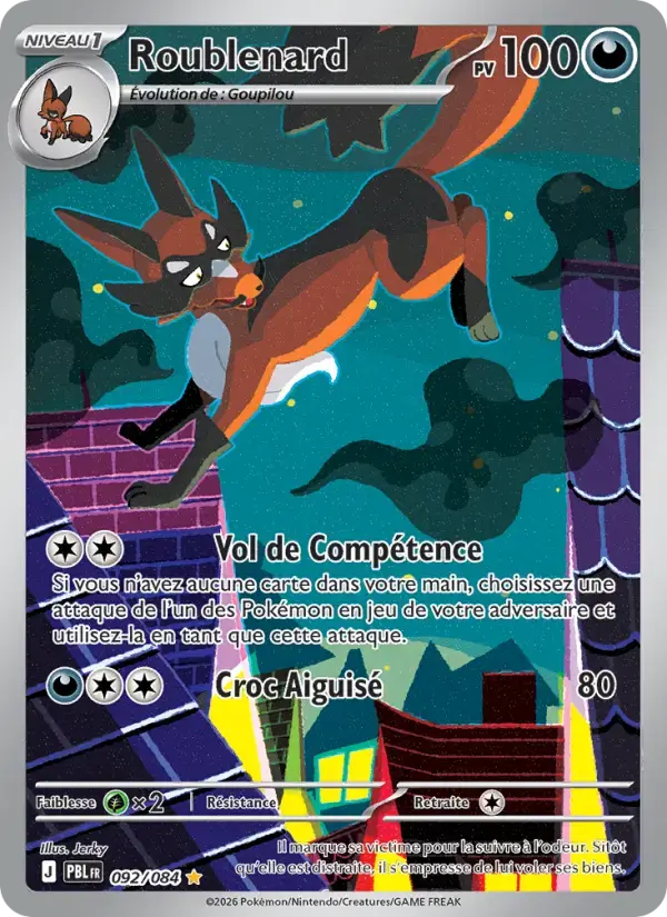 Carte Pokémon Roublenard #092 — Nuit Noire