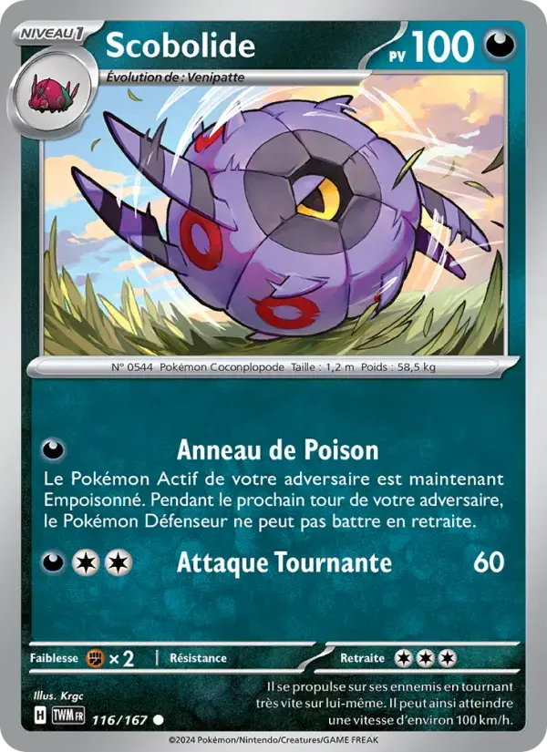 Carte Pokémon Scobolide #116 — Mascarade Crépusculaire