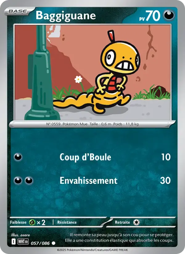 Carte Pokémon Baggiguane #057 — Flamme Blanche