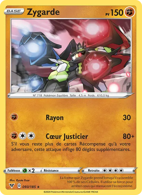 Carte Pokémon Zygarde #93 — Voltage Éclatant