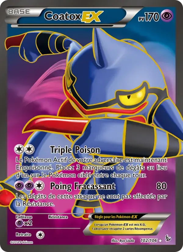 Carte Pokémon Coatox EX #102 — Étincelles