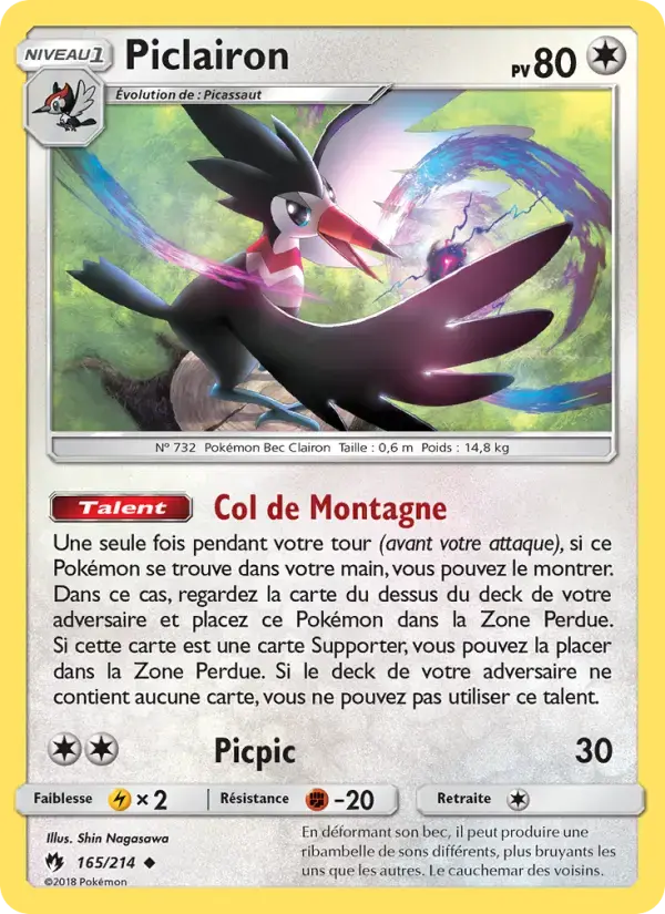 Carte Pokémon Piclairon #165 — Tonnerre Perdu