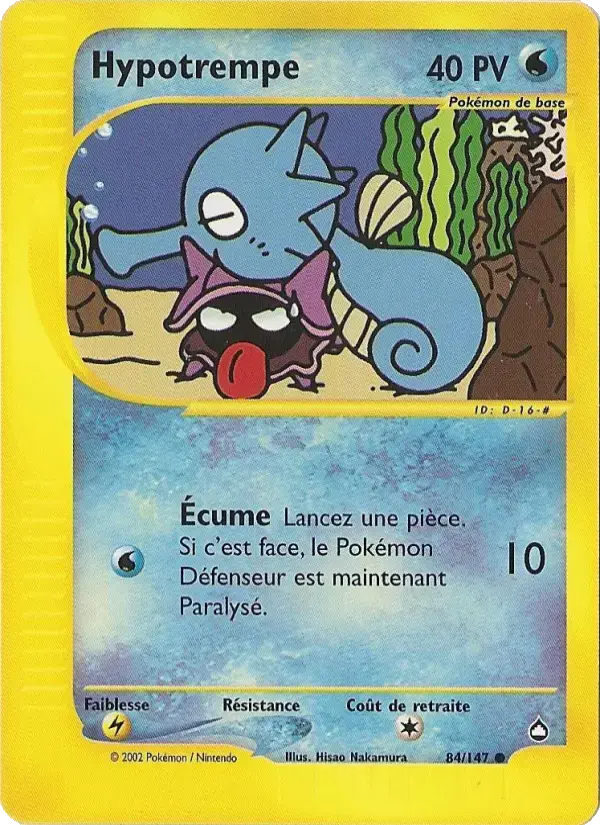 Carte Pokémon Hypotrempe #84 — Aquapolis