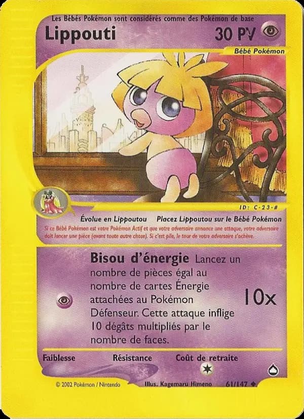 Carte Pokémon Lippouti #61 — Aquapolis