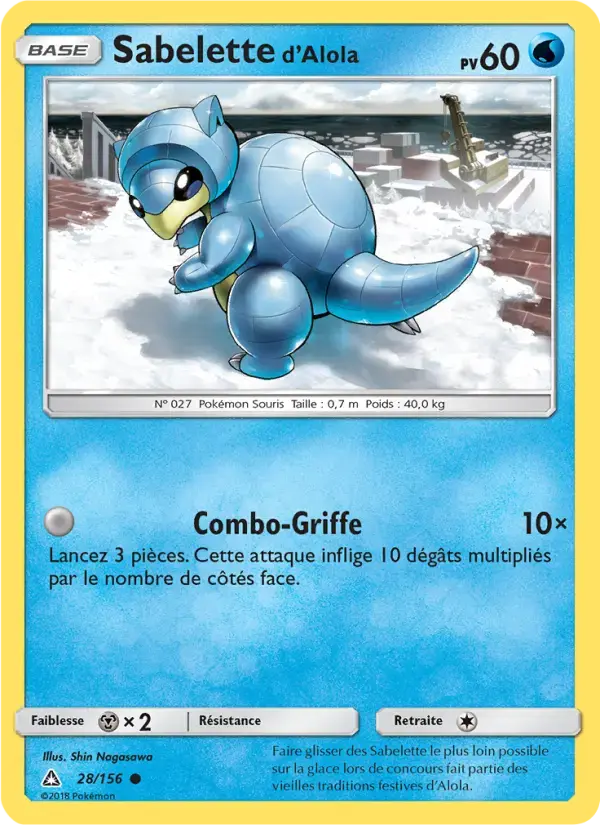 Carte Pokémon Sabelette d’Alola #28 — Ultra-Prisme
